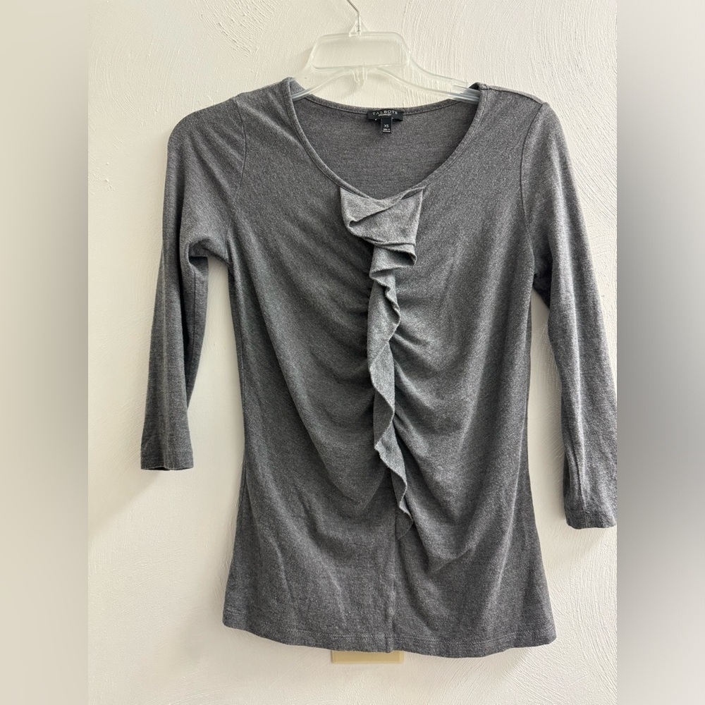 XS Talbots ruffle detail Blouse